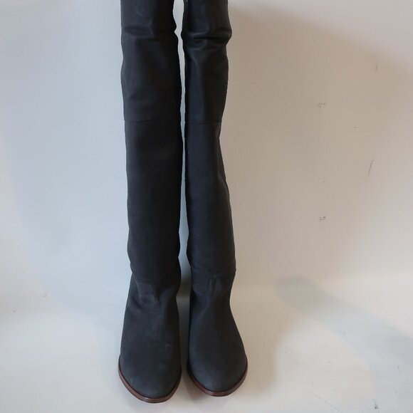 Womens Candela NYC Black Suede Studded Accents Over-the Knee Boots 8 - Picture 2 of 16